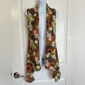 70s Style Flowy Floral Retro Vest